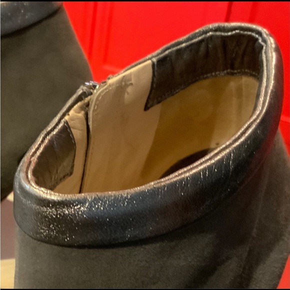FENDI Suede Metallic Leather Trim Booties  38.5 - Picture 3 of 7